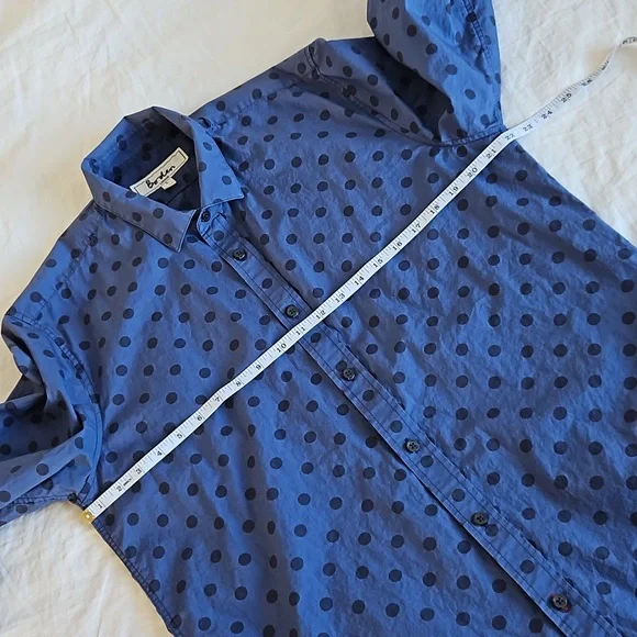 Boden Men's Blue Polka Dot Cotton Button Down Shirt Size Large - Picture 8 of 9